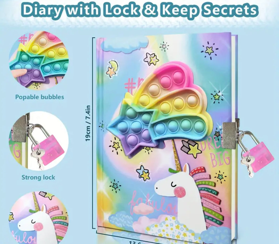 Pop it Diary with Locket