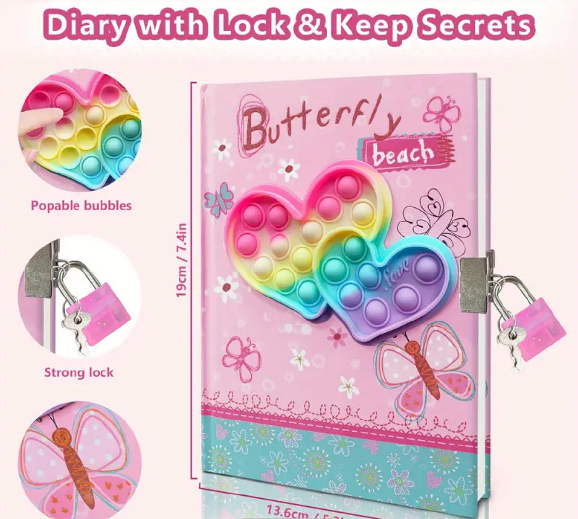 Pop it Diary with Locket