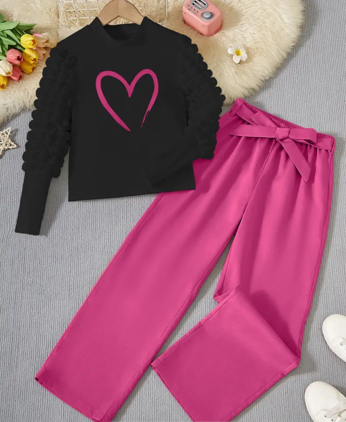 Puff Sleeve heart set