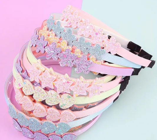 Glitter star Headbands 5 Pieces