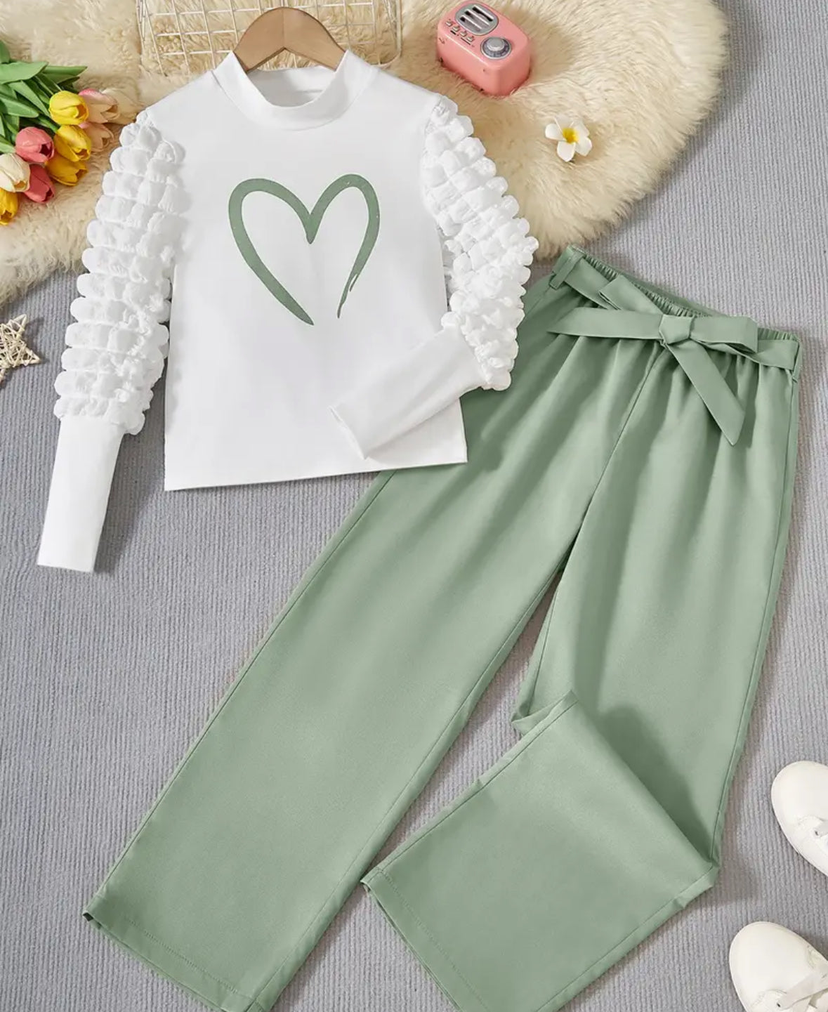 Puff Sleeve heart set