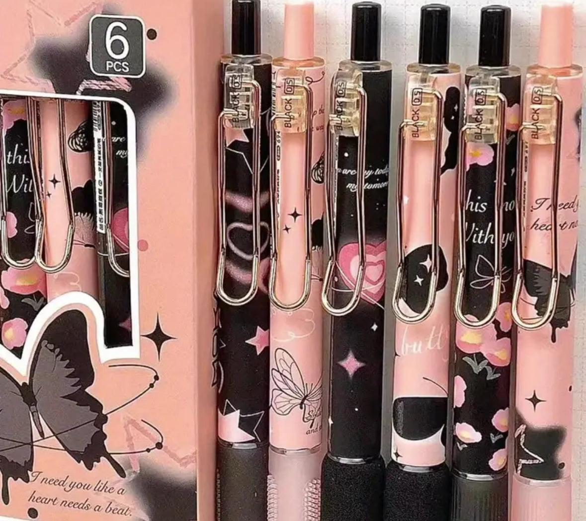 Butterfly Gel Pens (6 Pack)