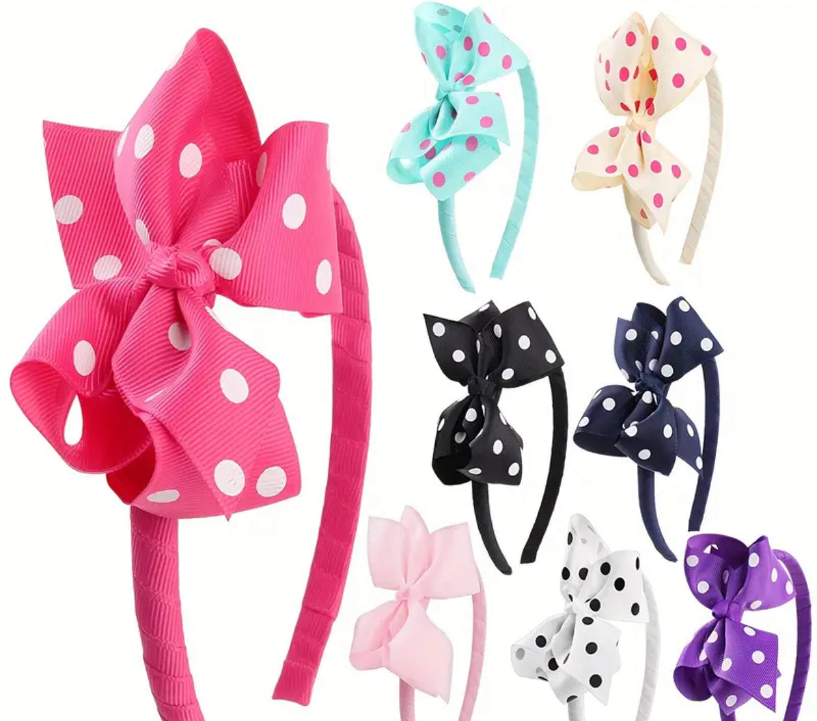 Polka dot Headbands 8 Pieces